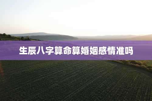 生辰八字算命算婚姻感情准吗