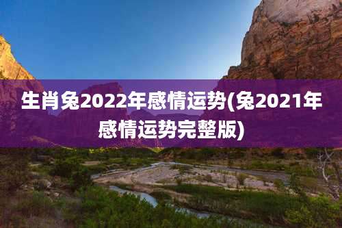 生肖兔2022年感情运势(兔2021年感情运势完整版)