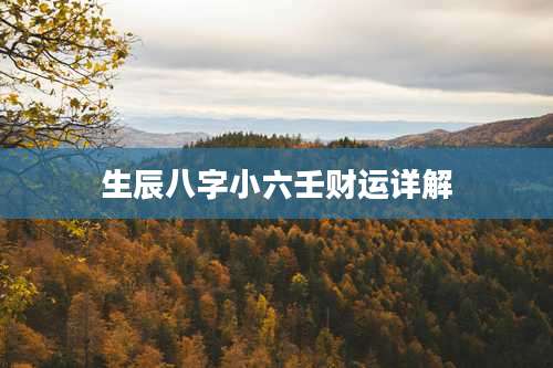 生辰八字小六壬财运详解