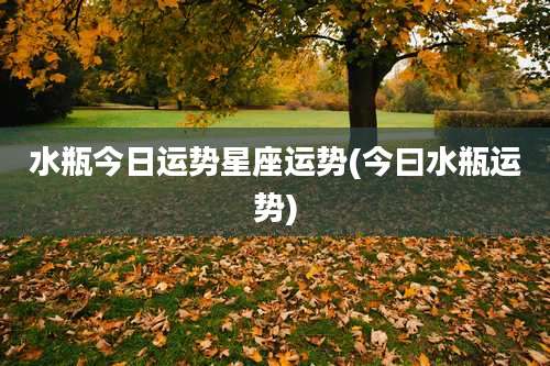水瓶今日运势星座运势(今曰水瓶运势)