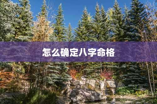 怎么确定八字命格