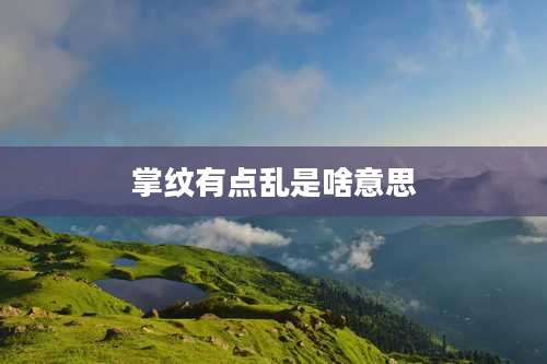 掌纹有点乱是啥意思