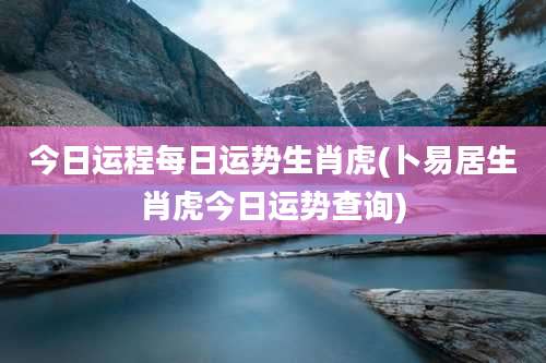 今日运程每日运势生肖虎(卜易居生肖虎今日运势查询)