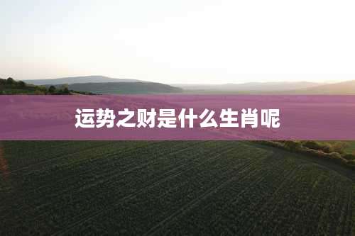 运势之财是什么生肖呢