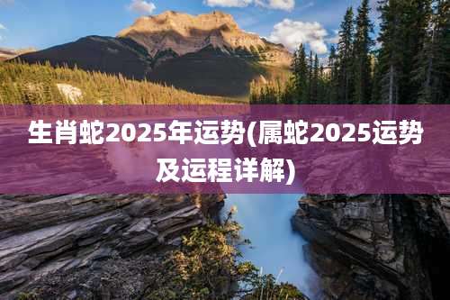 生肖蛇2025年运势(属蛇2025运势及运程详解)