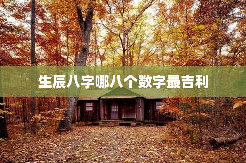生辰八字哪八个数字最吉利