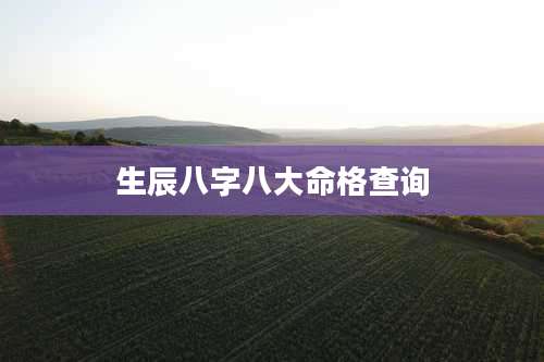 生辰八字八大命格查询