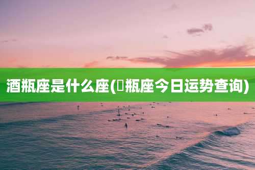 酒瓶座是什么座(氺瓶座今日运势查询)