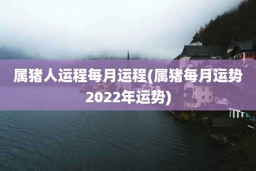 属猪人运程每月运程(属猪每月运势2022年运势)