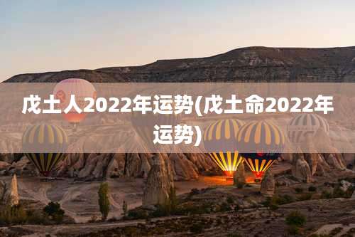 戊土人2022年运势(戊土命2022年运势)