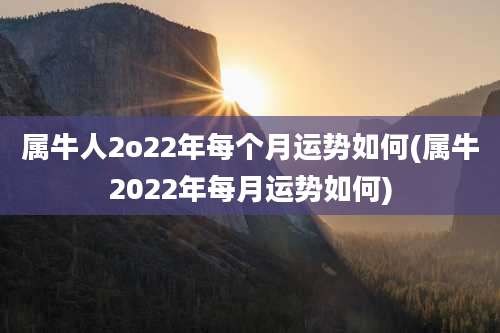 属牛人2o22年每个月运势如何(属牛2022年每月运势如何)