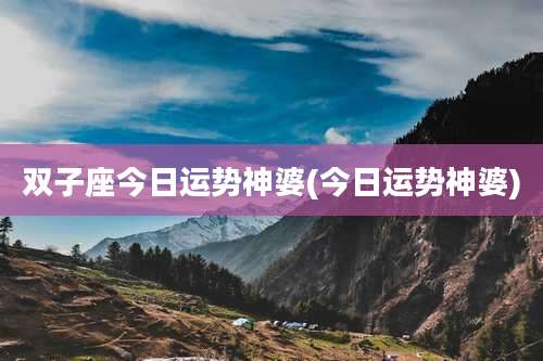 双子座今日运势神婆(今日运势神婆)