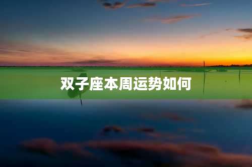 双子座本周运势如何