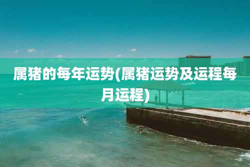 属猪的每年运势(属猪运势及运程每月运程)