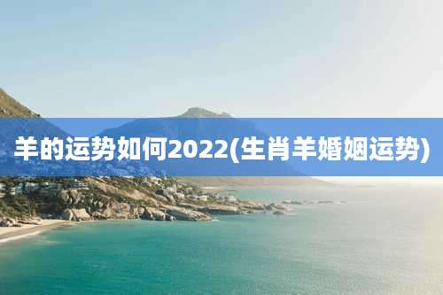 羊的运势如何2022(生肖羊婚姻运势)
