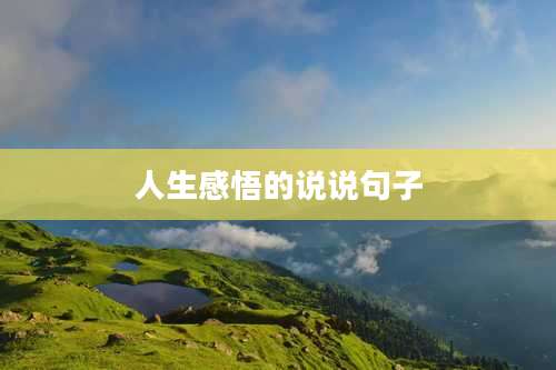人生感悟的说说句子