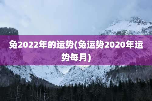 兔2022年的运势(兔运势2020年运势每月)
