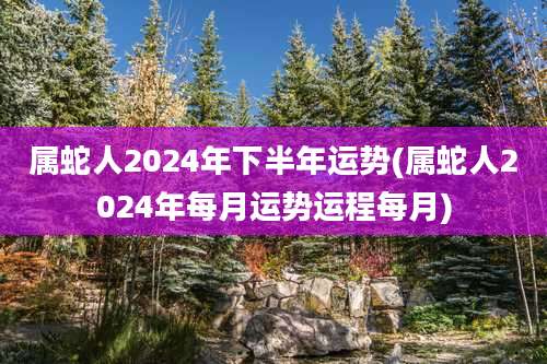 属蛇人2024年下半年运势(属蛇人2024年每月运势运程每月)