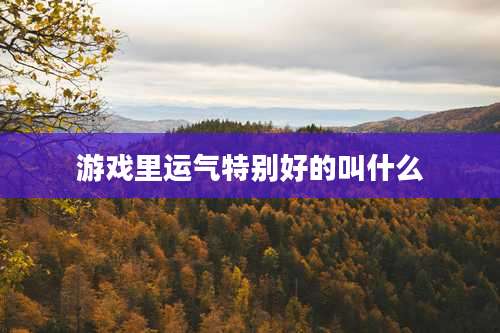 游戏里运气特别好的叫什么
