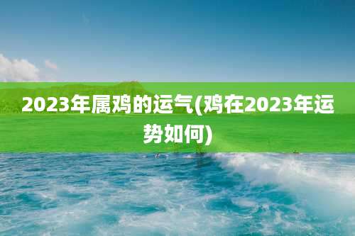 2023年属鸡的运气(鸡在2023年运势如何)