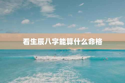 看生辰八字能算什么命格