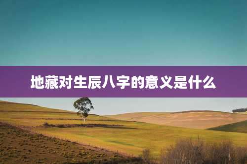 地藏对生辰八字的意义是什么
