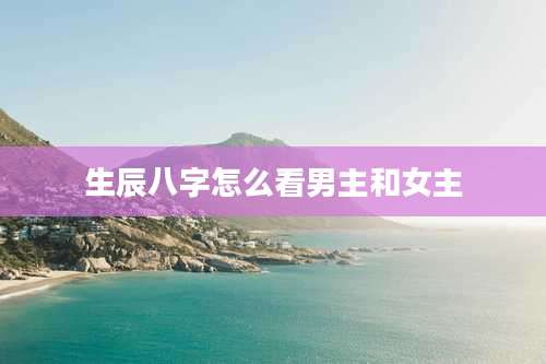 生辰八字怎么看男主和女主