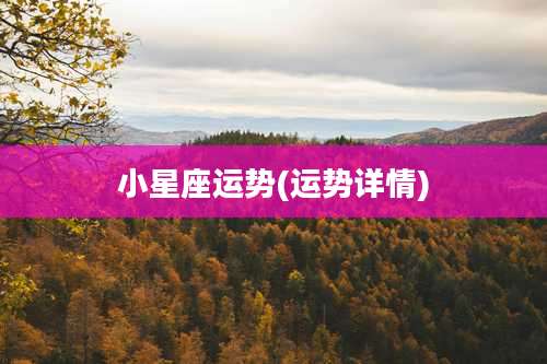 小星座运势(运势详情)