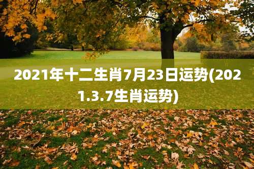 2021年十二生肖7月23日运势(2021.3.7生肖运势)