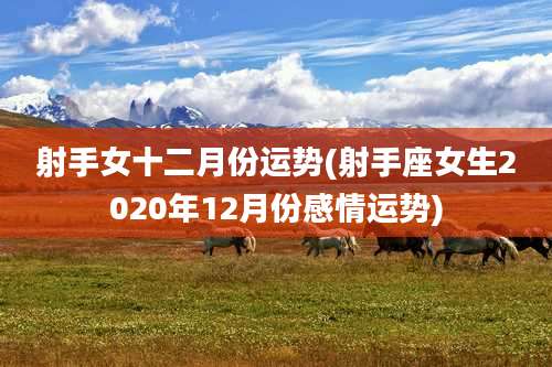 射手女十二月份运势(射手座女生2020年12月份感情运势)