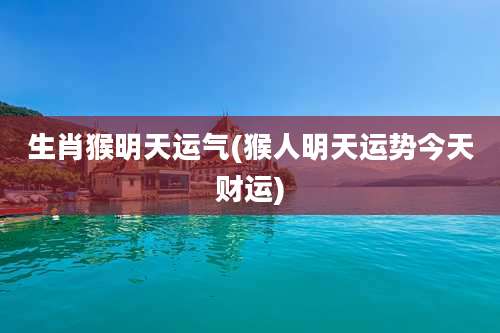 生肖猴明天运气(猴人明天运势今天财运)