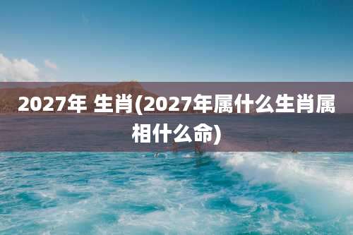 2027年 生肖(2027年属什么生肖属相什么命)