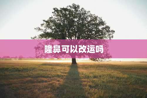 隆鼻可以改运吗