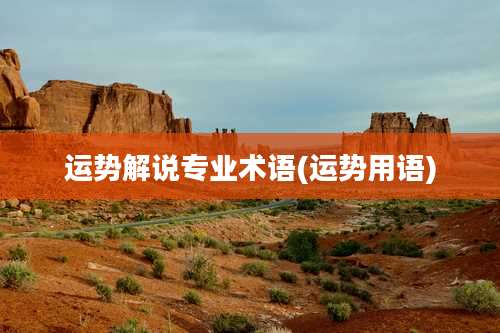 运势解说专业术语(运势用语)