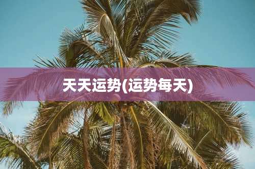 天天运势(运势每天)