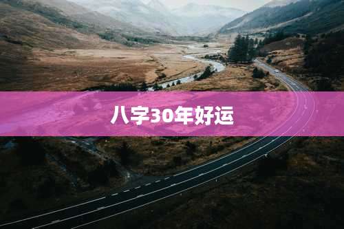八字30年好运