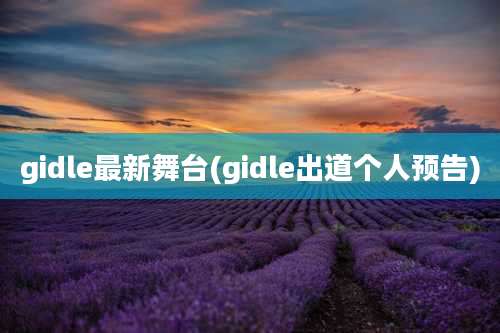 gidle最新舞台(gidle出道个人预告)