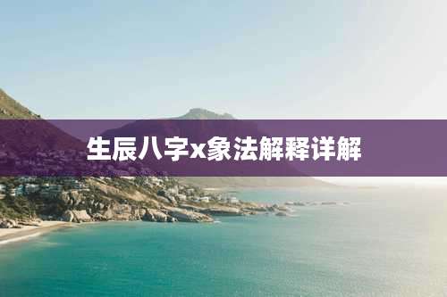 生辰八字x象法解释详解