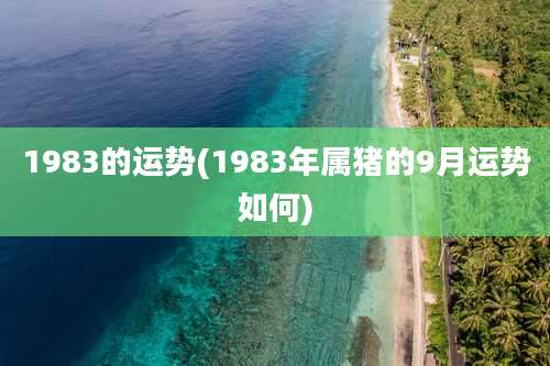 1983的运势(1983年属猪的9月运势如何)