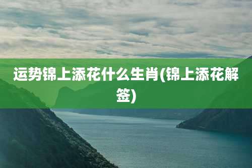 运势锦上添花什么生肖(锦上添花解签)