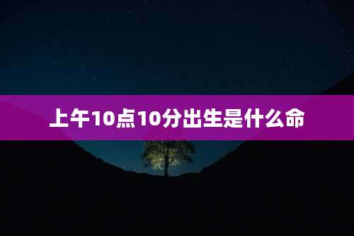 上午10点10分出生是什么命