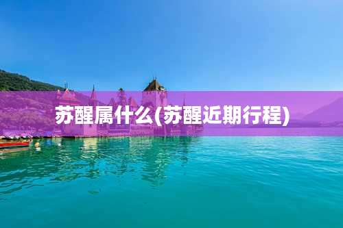 苏醒属什么(苏醒近期行程)