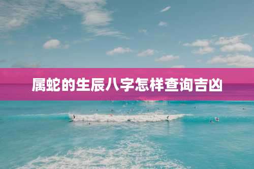 属蛇的生辰八字怎样查询吉凶