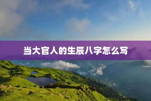 当大官人的生辰八字怎么写