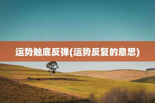 运势触底反弹(运势反复的意思)