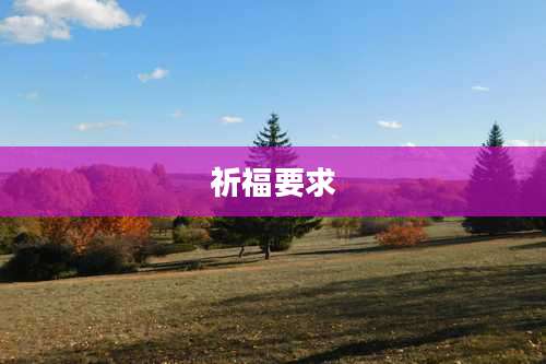 祈福要求