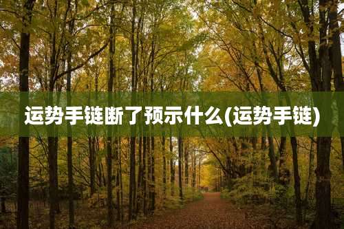 运势手链断了预示什么(运势手链)