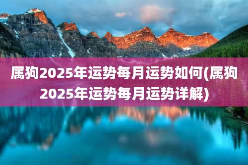 属狗2025年运势每月运势如何(属狗2025年运势每月运势详解)