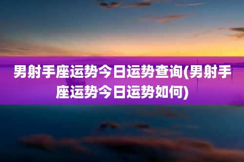 男射手座运势今日运势查询(男射手座运势今日运势如何)