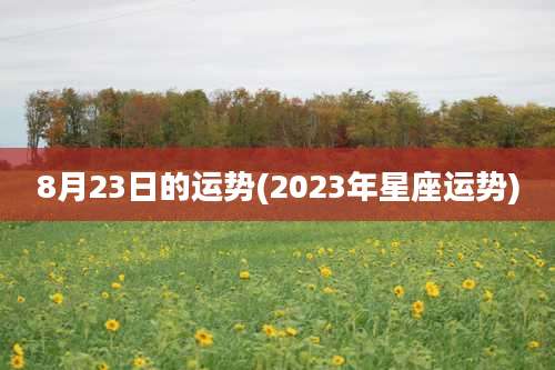 8月23日的运势(2023年星座运势)